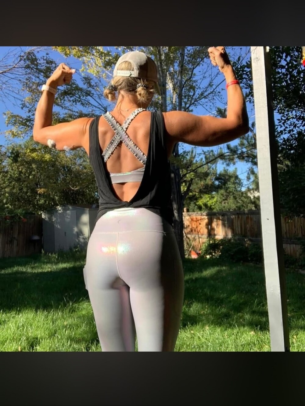 ZYIA Iridescent Light Silver High-Rise Leggings